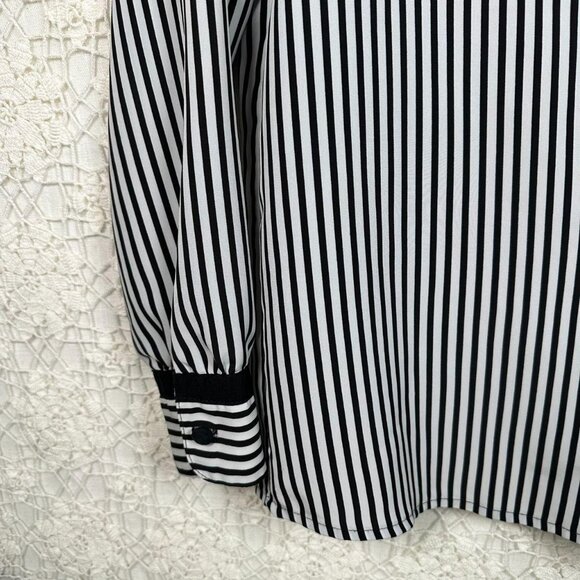 Vintage Barrie Pace Ltd Black and White Striped Blouse - Picture 2 of 8